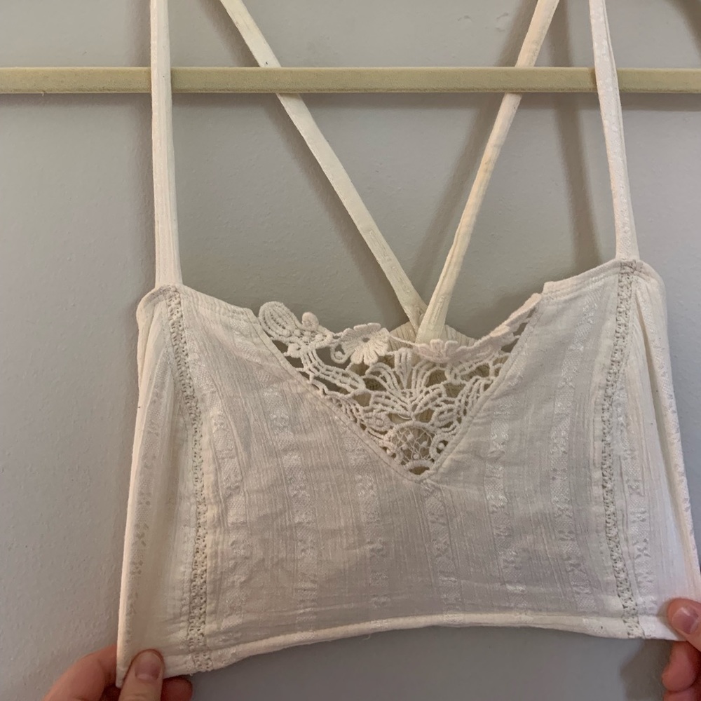 White/cream Bralet with lace detail!